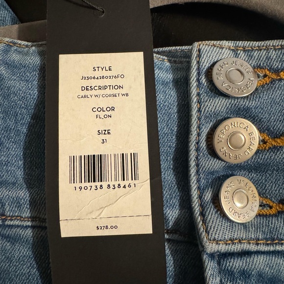 Veronica Beard Blue Straight Leg Jeans - Picture 3 of 5